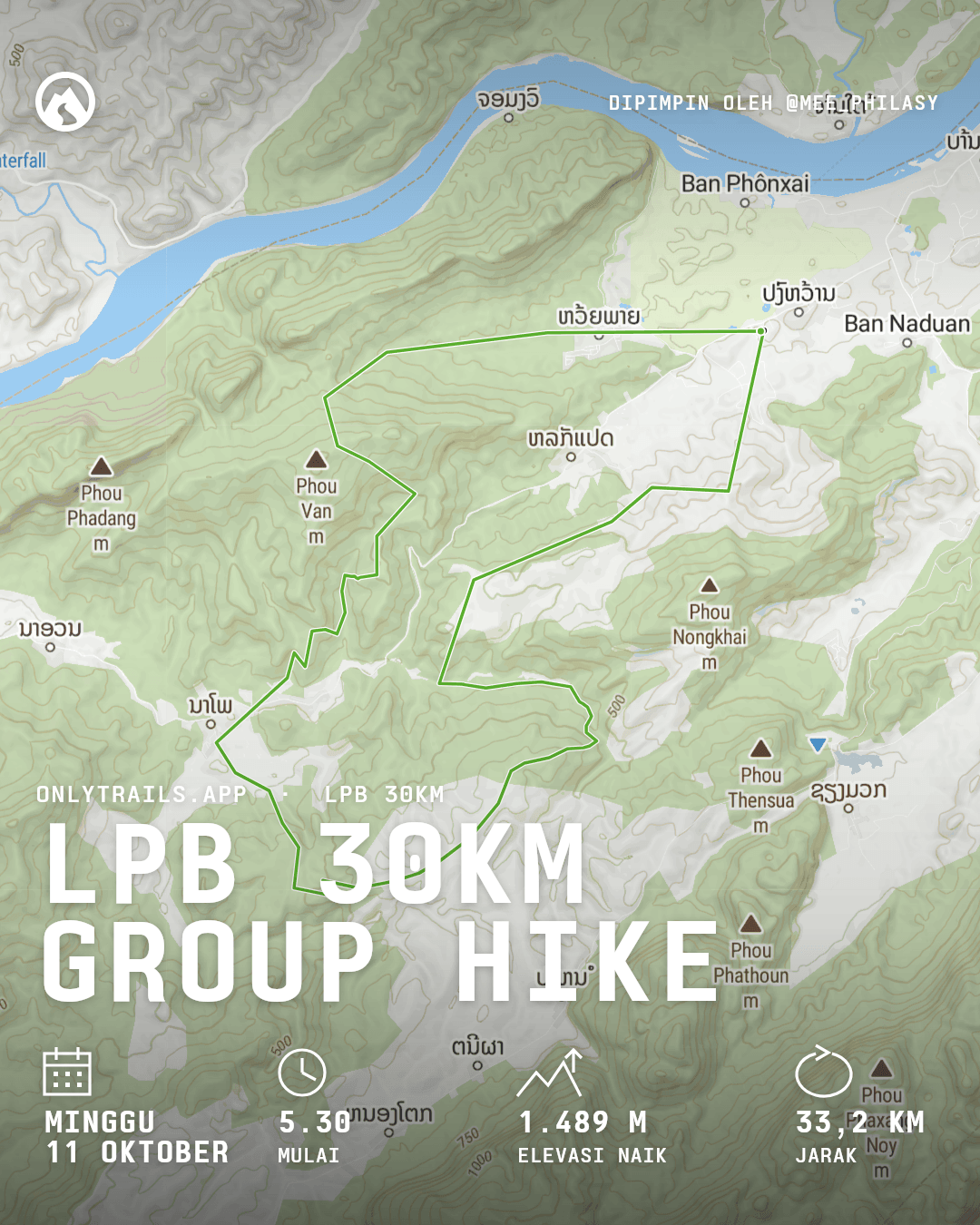 Poster undangan: LPB 30km group hike, Minggu, 11 Oktober 2026 pukul 05.30 GMT+7, Joma