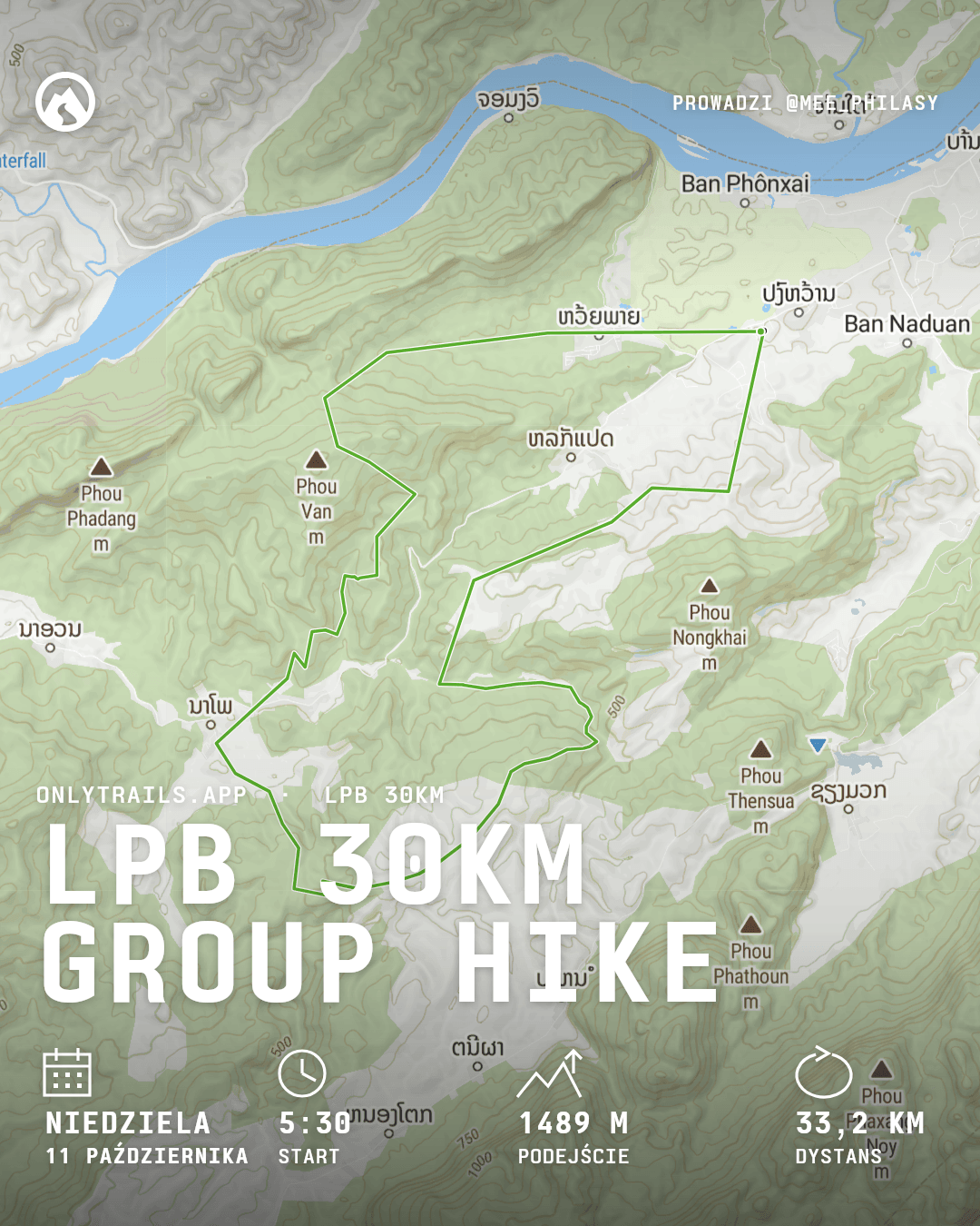 Plakat zaproszenia: LPB 30km group hike, niedziela, 11 października 2026 o 05:30 GMT+7, Joma