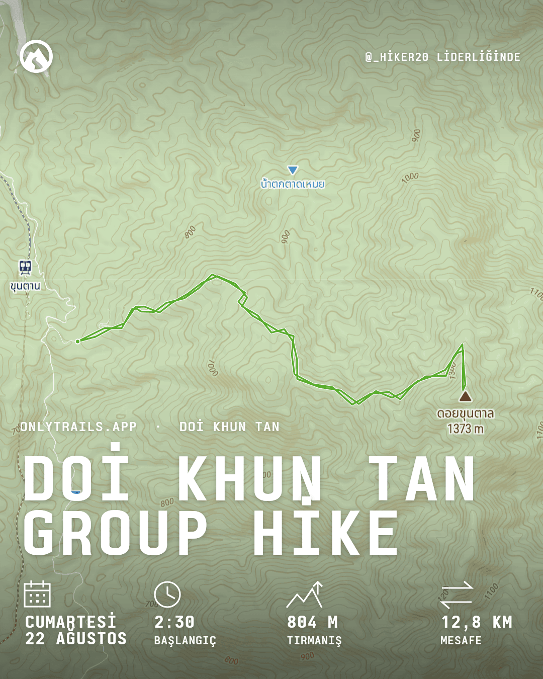 Davet görseli: Doi Khun Tan group hike, 22 Ağustos 2026 Cumartesi · 02:30 GMT+7, https://maps.google.com/?q=18.49542,99.26982