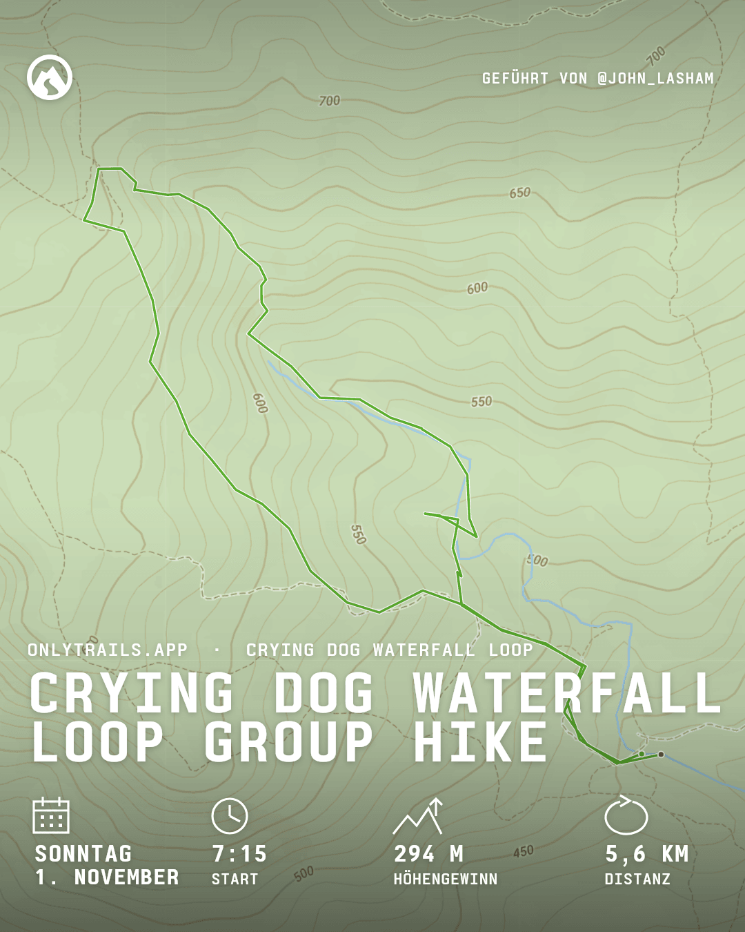 Einladungsposter: Crying Dog Waterfall Loop group hike, Sonntag, 1. November 2026 um 07:15 GMT+7, Direction place