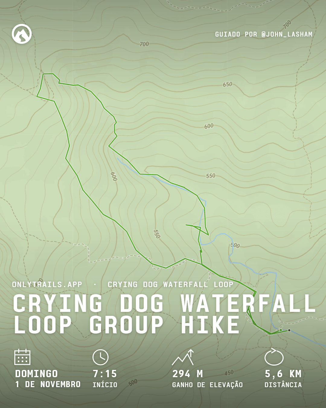 Pôster do convite: Crying Dog Waterfall Loop group hike, domingo, 1 de novembro de 2026 às 07:15 GMT+7, Direction place