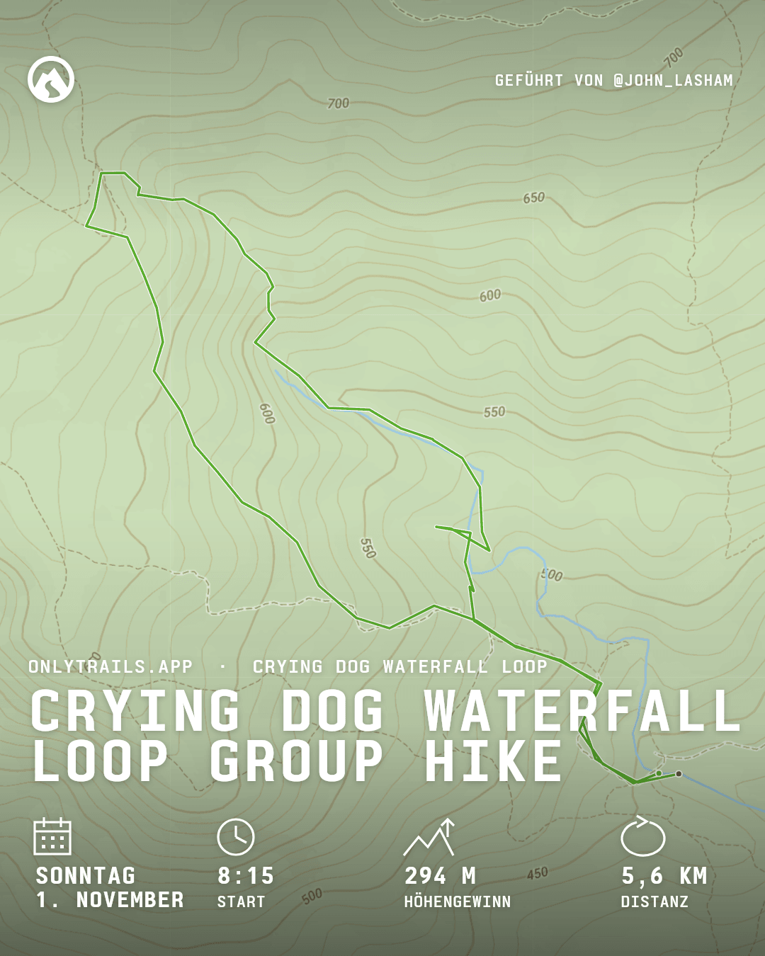 Einladungsposter: Crying Dog Waterfall Loop group hike, Sonntag, 1. November 2026 um 08:15 GMT+7, Direction place