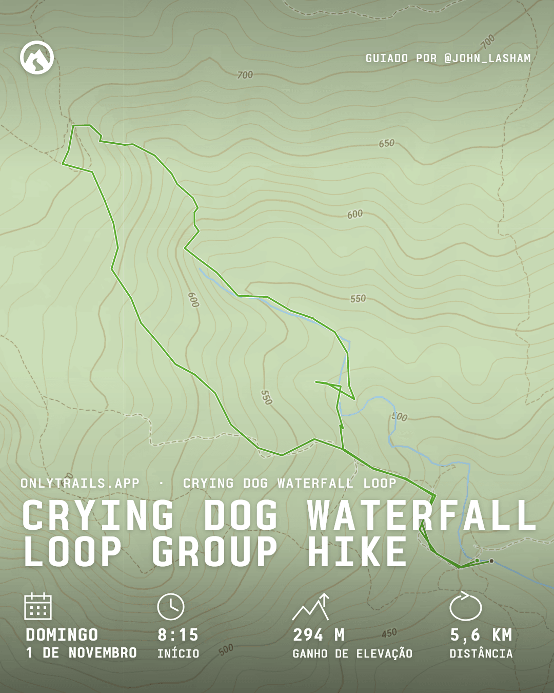 Pôster do convite: Crying Dog Waterfall Loop group hike, domingo, 1 de novembro de 2026 às 08:15 GMT+7, Direction place