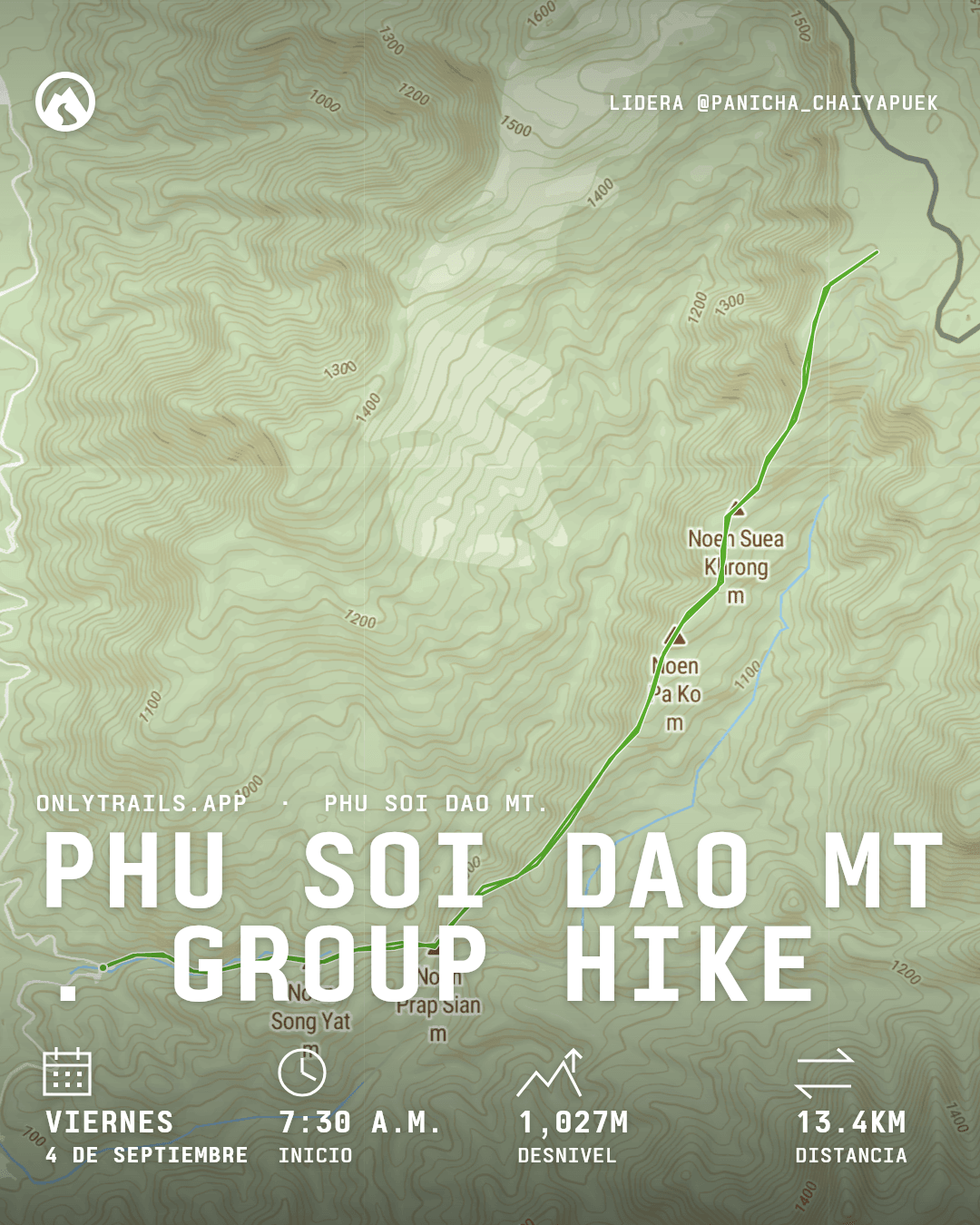 Póster de invitación: Phu Soi Dao Mt. group hike, viernes, 4 de septiembre de 2026 a las 7:30 a.m. GMT+7, Phitsanulok, TH