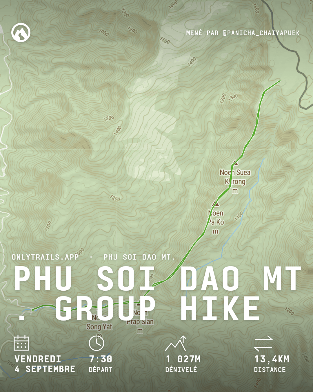 Affiche d’invitation : Phu Soi Dao Mt. group hike, vendredi 4 septembre 2026 à 07:30 UTC+7, Phitsanulok, TH
