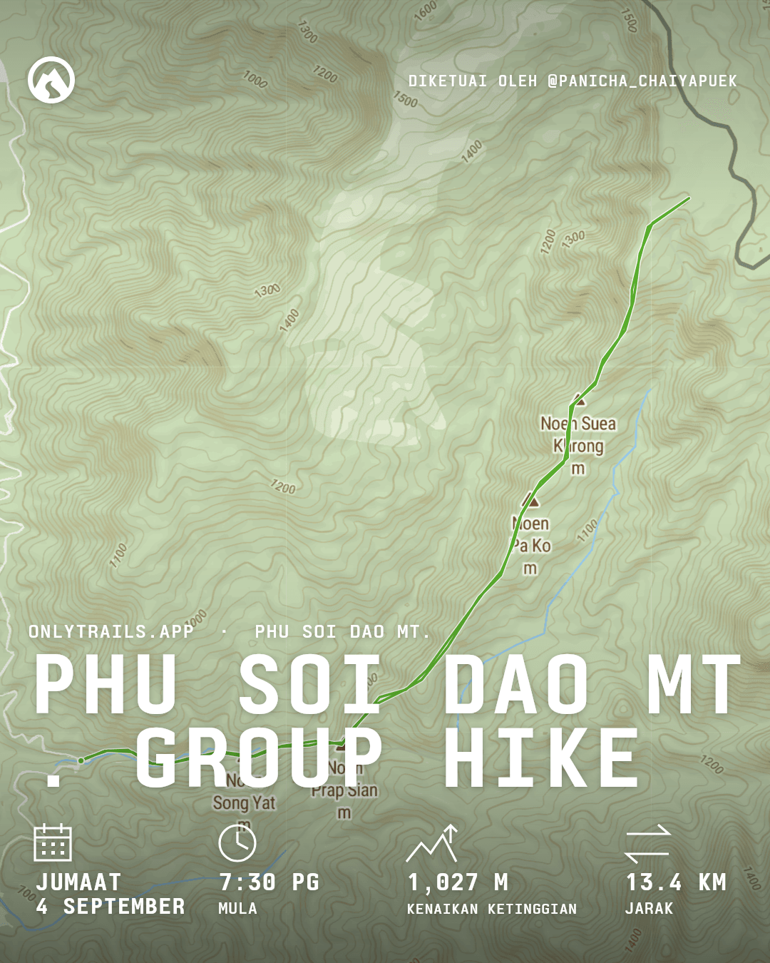 Poster jemputan: Phu Soi Dao Mt. group hike, Jumaat, 4 September 2026 pada 7:30 PG GMT+7, Phitsanulok, TH