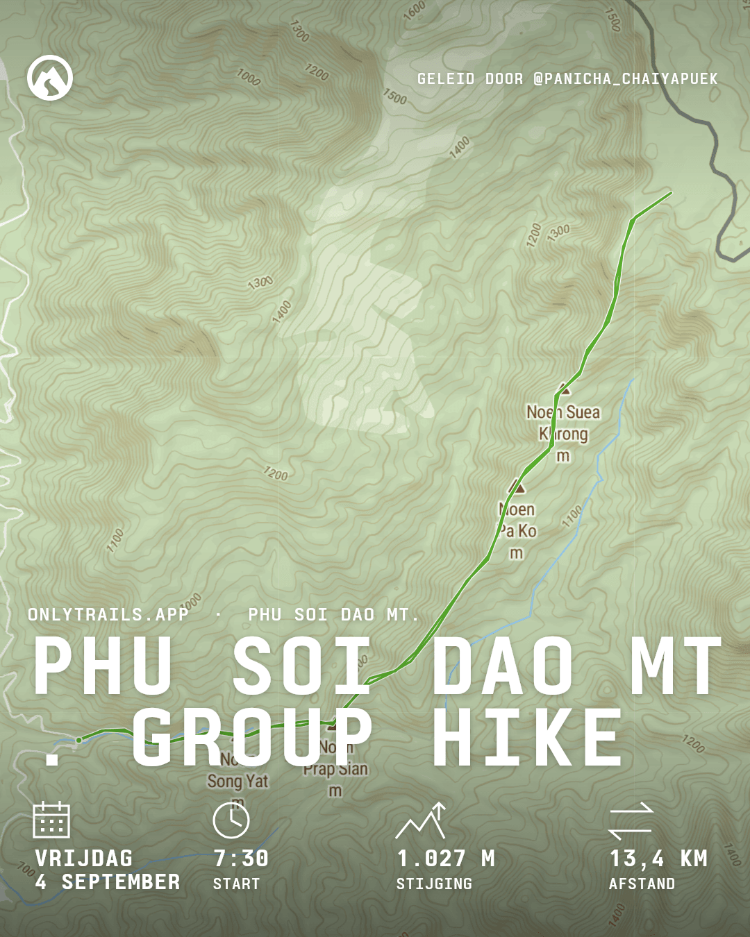 Uitnodigingsposter: Phu Soi Dao Mt. group hike, vrijdag 4 september 2026 om 07:30 GMT+7, Phitsanulok, TH