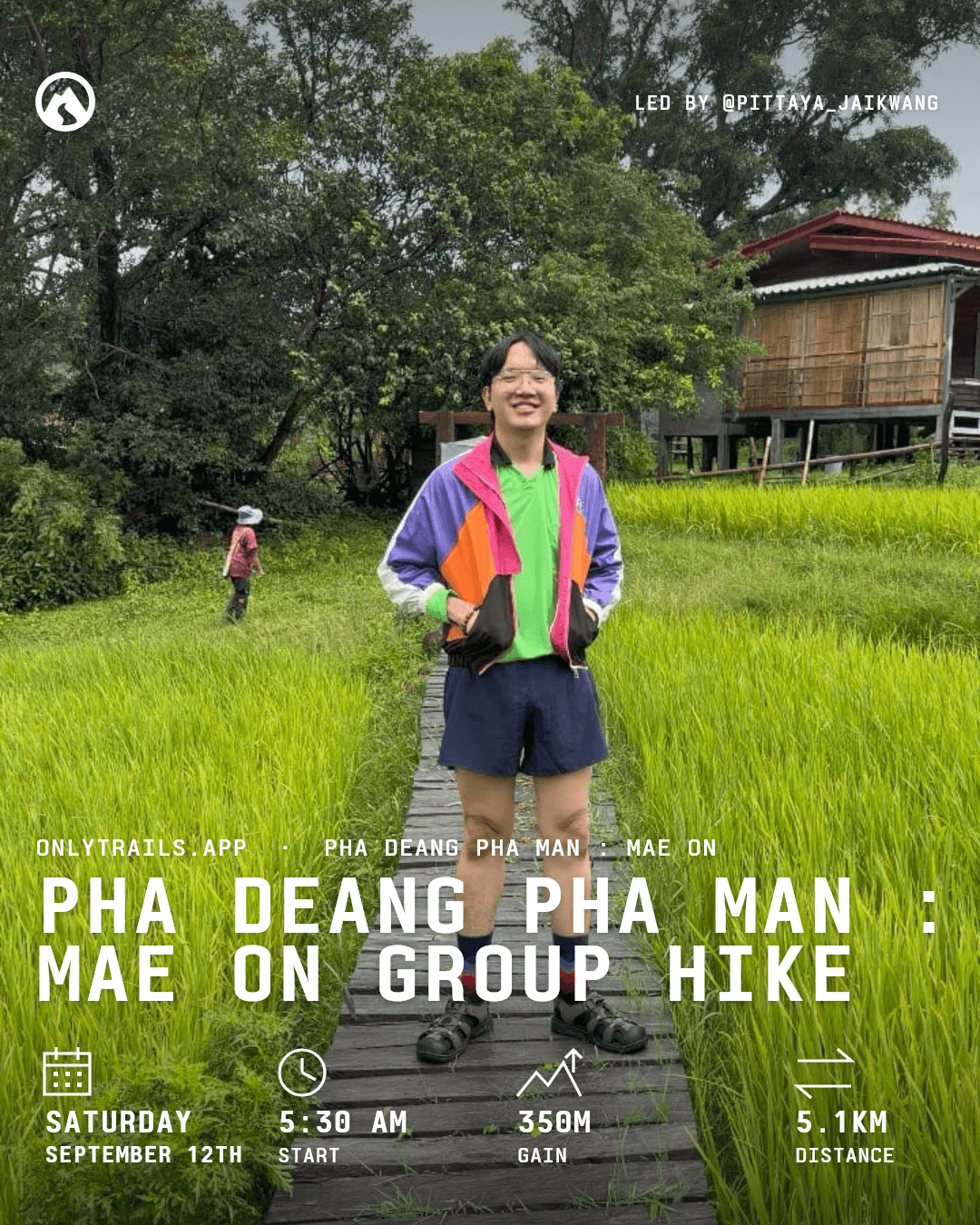 Invite poster: Pha Deang Pha Man : Mae On group hike, Saturday, September 12, 2026 at 5:30 AM GMT+7, คณะแพทยศาสตร์