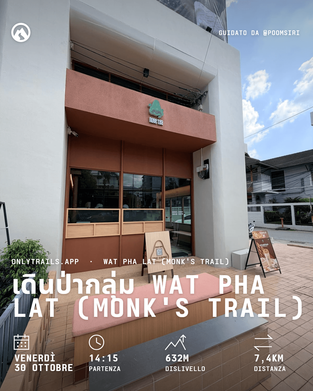 Locandina invito: เดินป่ากลุ่ม Wat Pha Lat (Monk's Trail), venerdì 30 ottobre 2026 alle 14:15 GMT+7, เส้นทางเดินศึกษาธรรมชาติผาลาด