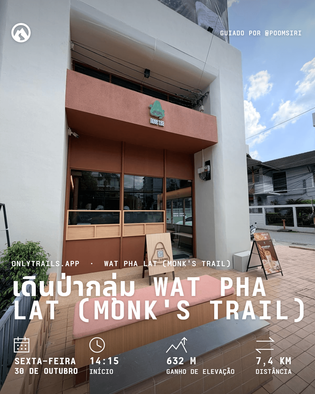Pôster do convite: เดินป่ากลุ่ม Wat Pha Lat (Monk's Trail), sexta-feira, 30 de outubro de 2026 às 14:15 GMT+7, เส้นทางเดินศึกษาธรรมชาติผาลาด