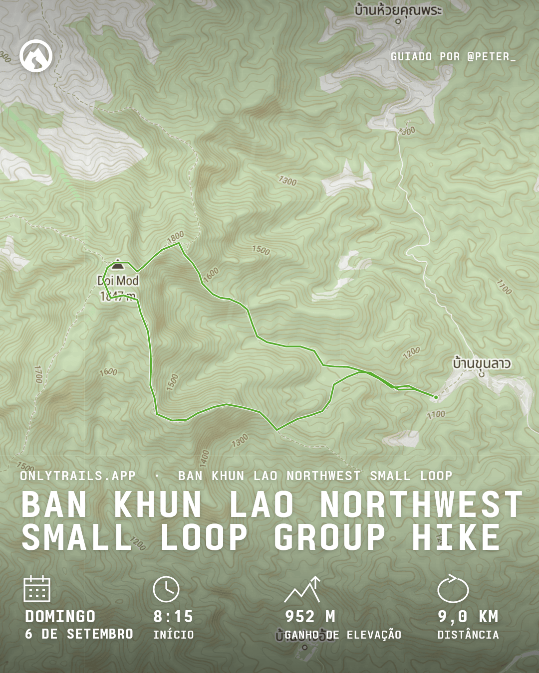 Pôster do convite: Ban Khun Lao Northwest Small Loop group hike, domingo, 6 de setembro de 2026 às 08:15 GMT+7, Romyen Garden Resort
