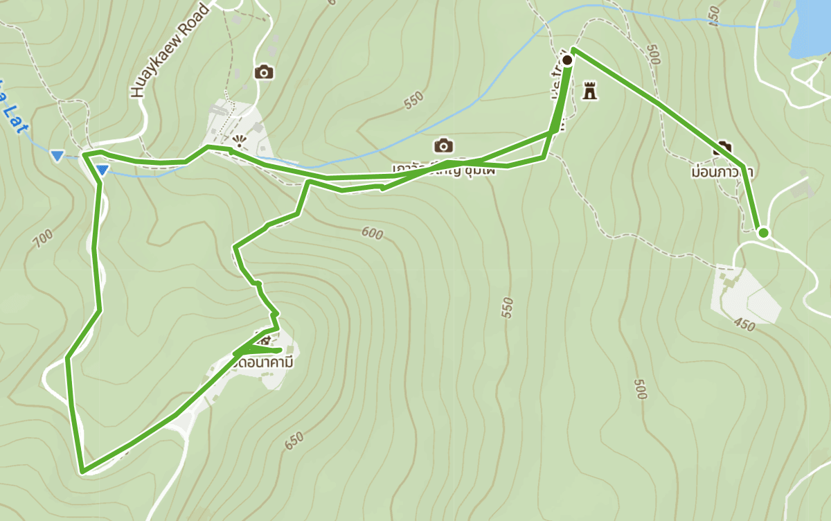 Trail map route for Monk's Trail (4km)