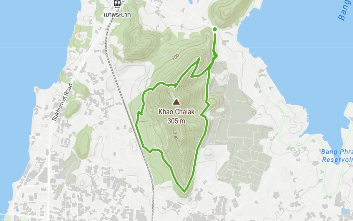 Trail map route for Wat Pa Lilaiyawan Khao Chalak Loop