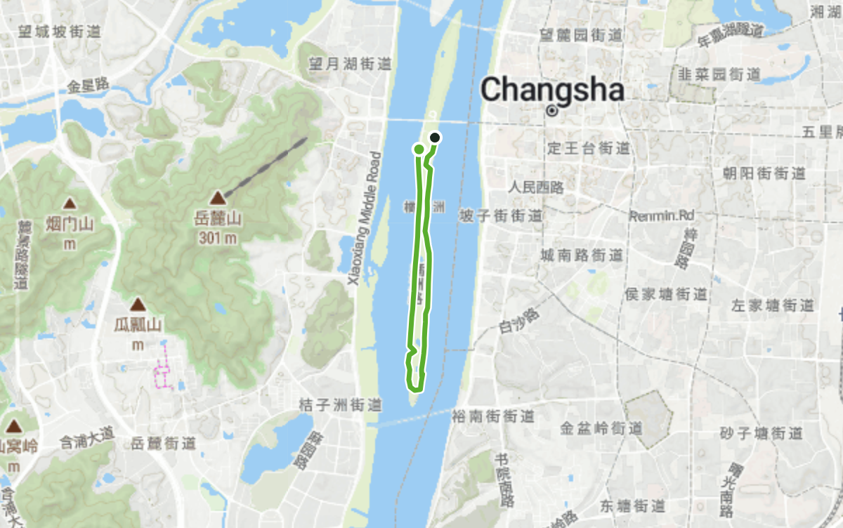 Trail map route for Juzizhou Walk