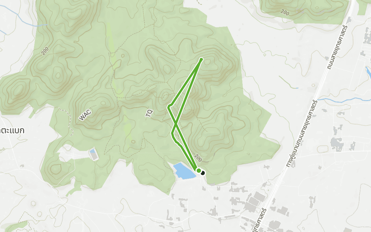 Trail map route for Khao Mai kaeo Park Loop