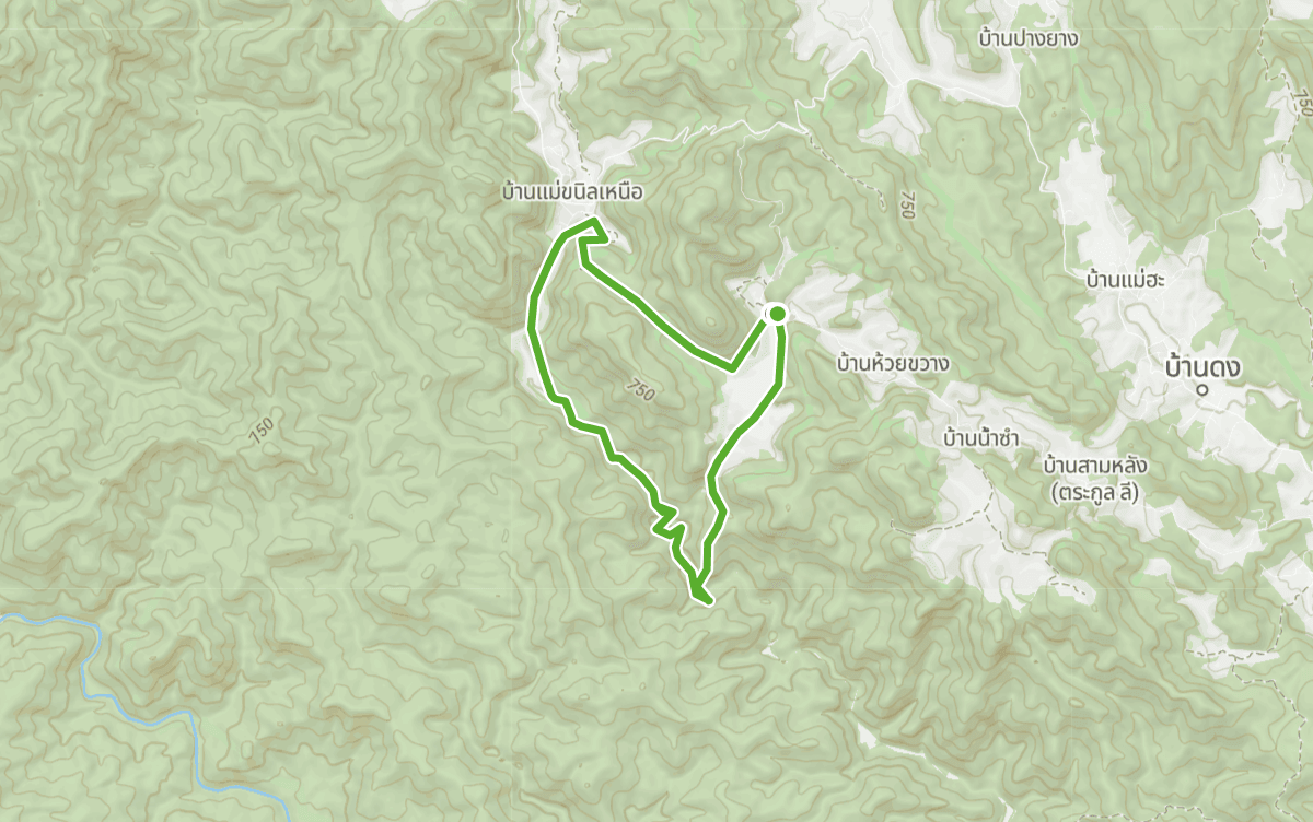 Trail map route for Samoeng Tai Loop
