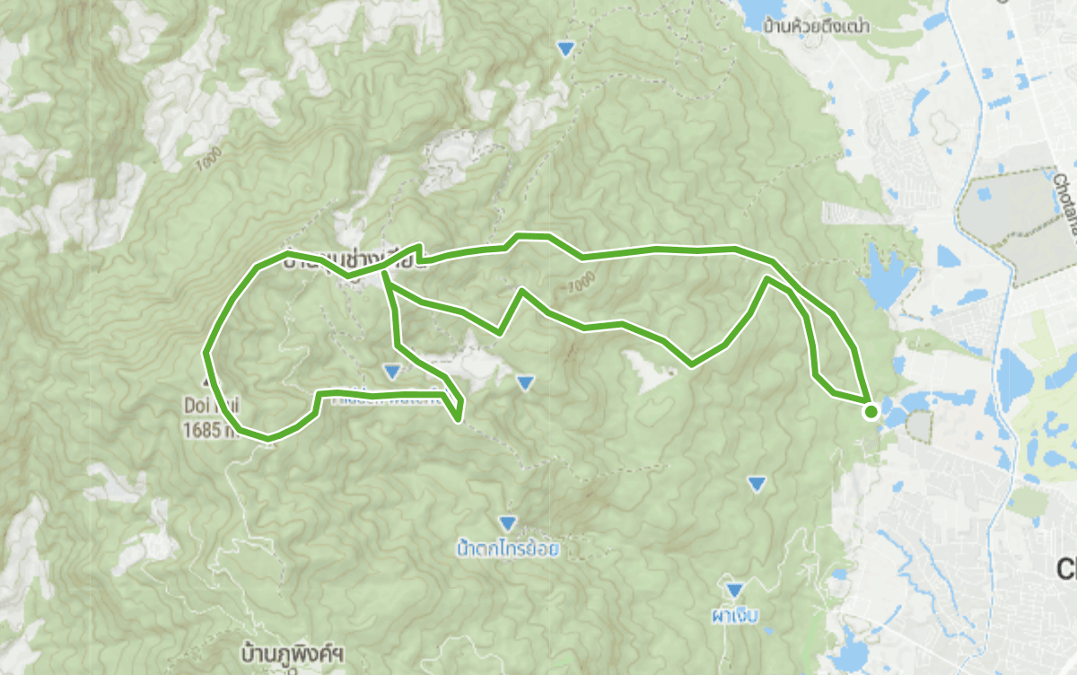Trail map route for Buddha Dhamma Nonghor Monastery Doi Pui Loop
