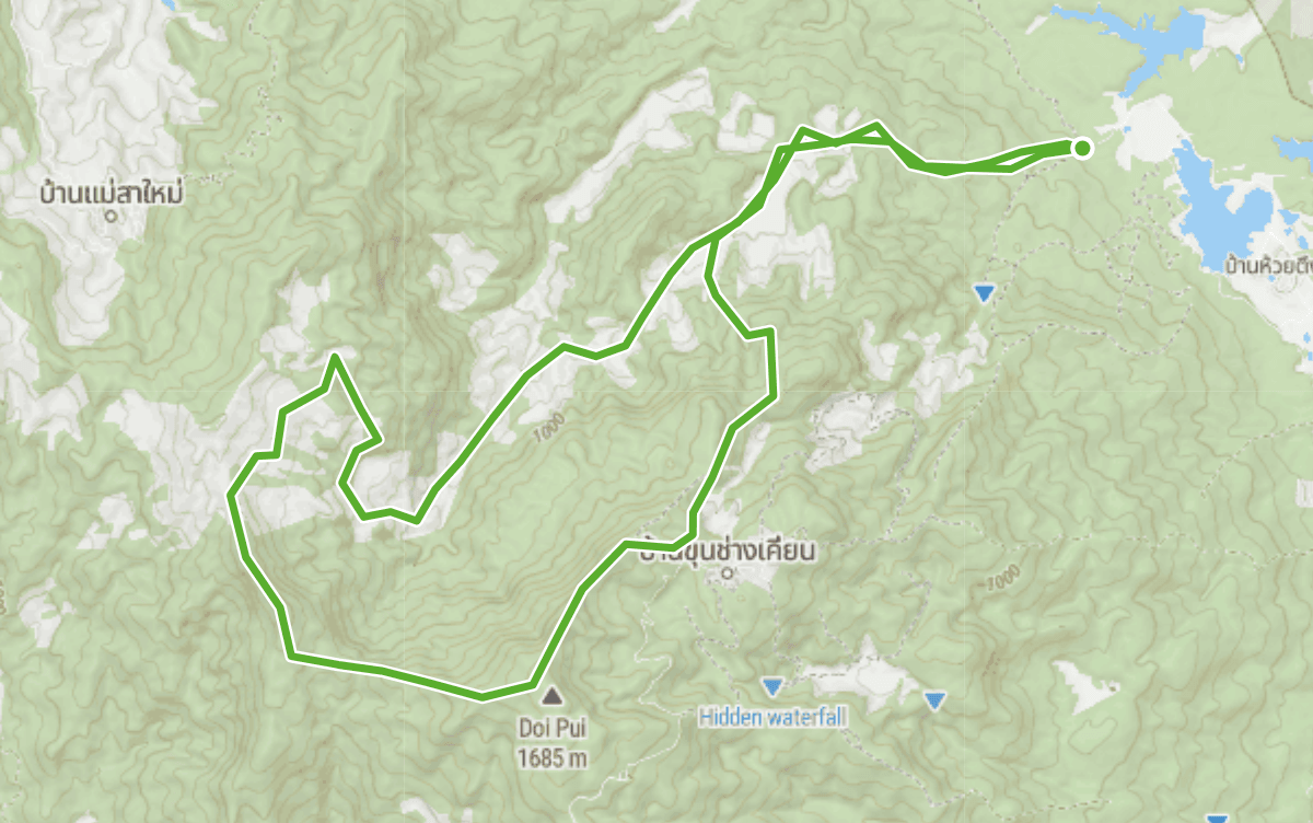 Trail map route for Ban Pong Loop