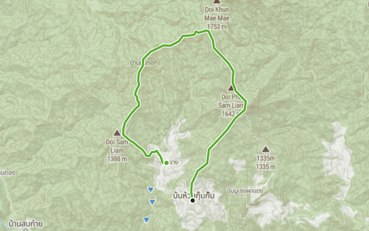 Trail map route for sam-liam-ridge-loop
