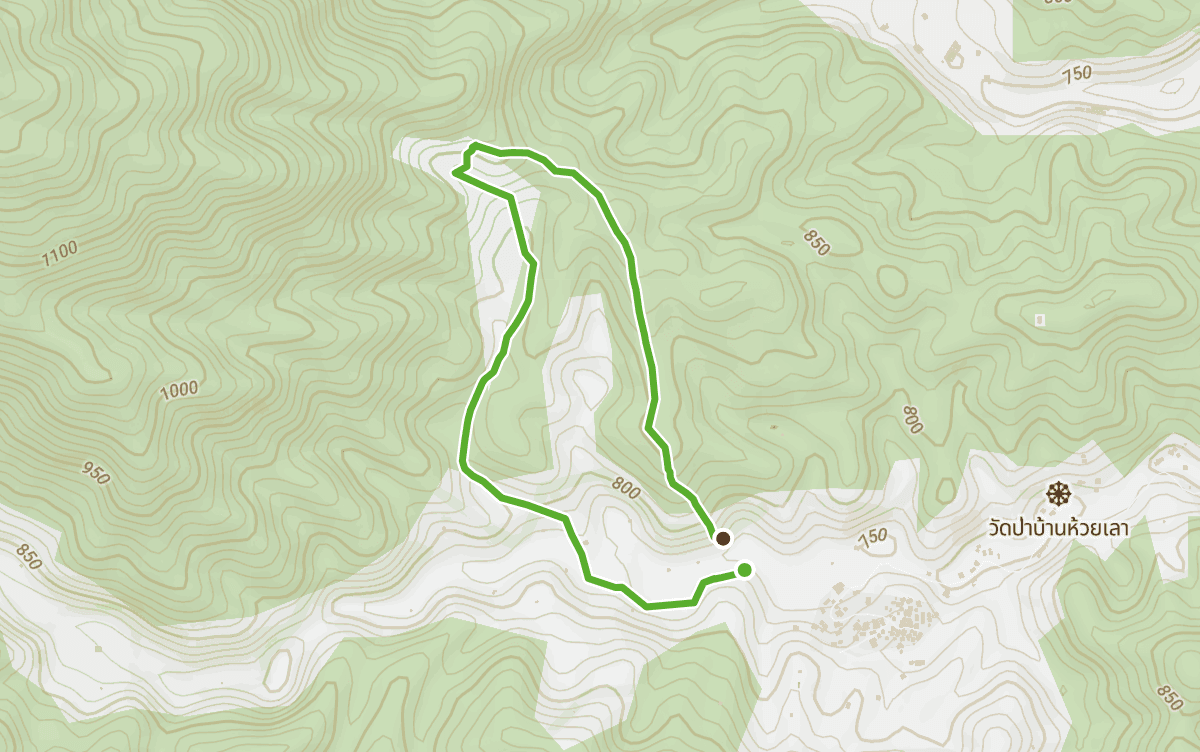 Trail map route for Wat Pa Ban Huai Lao Walk