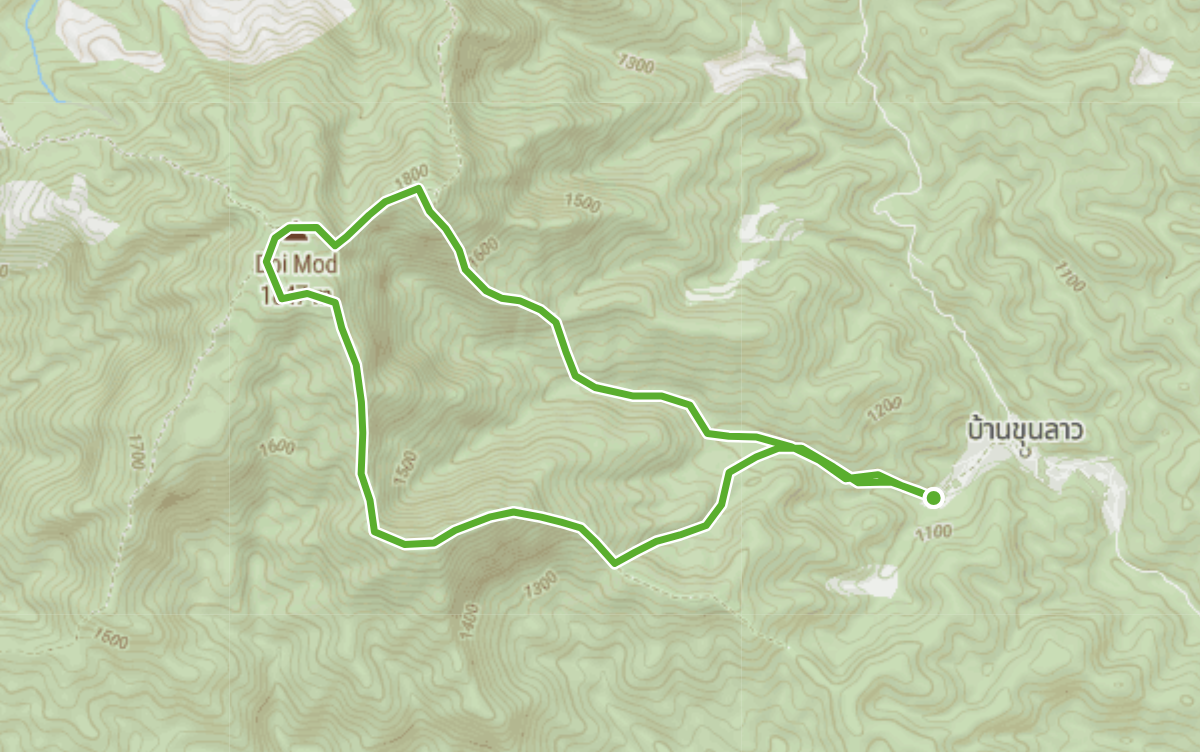 Trail map route for Ban Khun Lao Northwest Small Loop