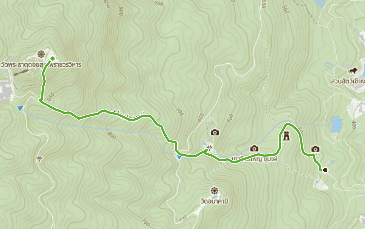 Trail map route for Wat Phra That Doi Suthep