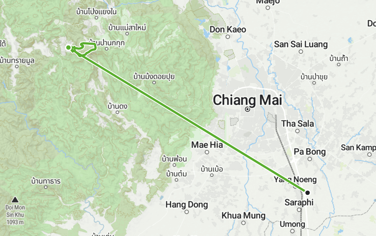 Trail map route for Ban Pong Watch Tower Loop