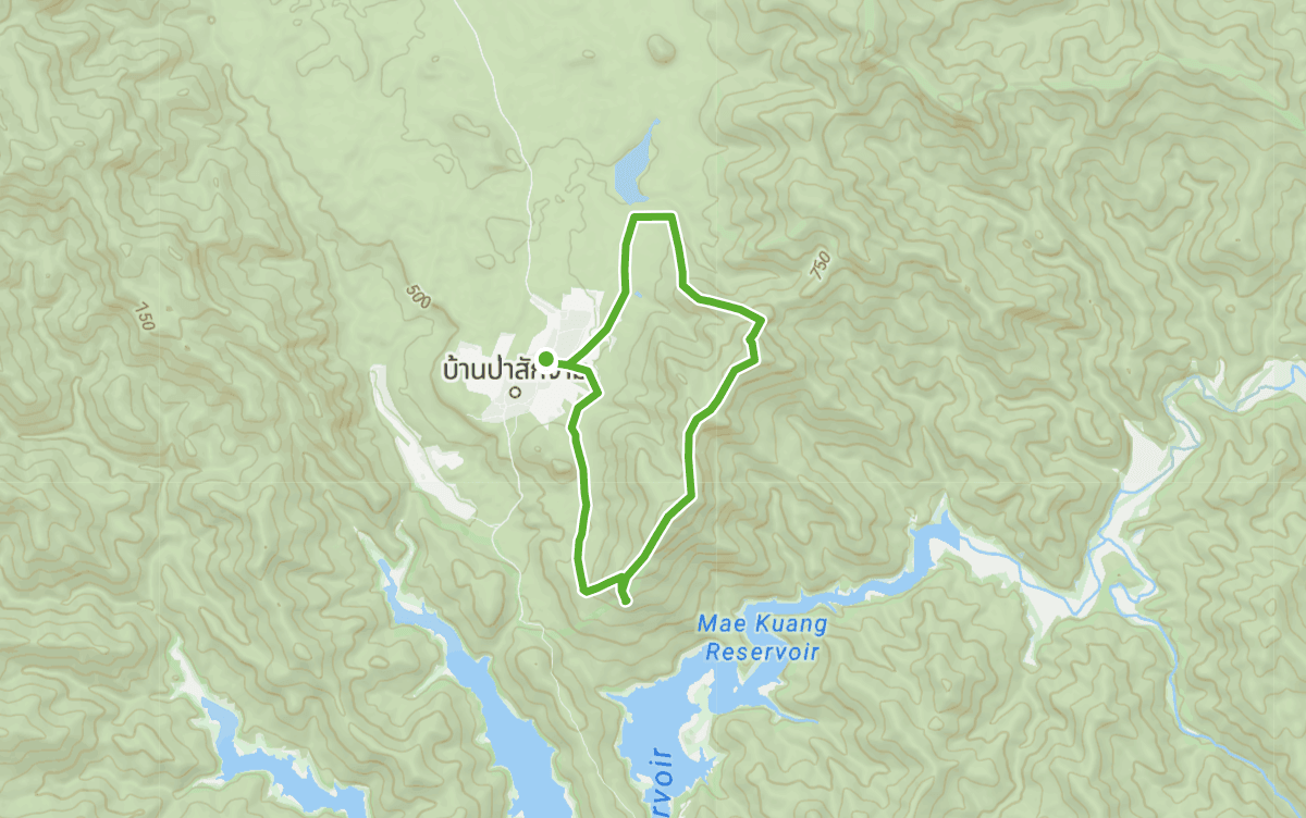 Trail map route for Ban Pa Sak Ngam Loop
