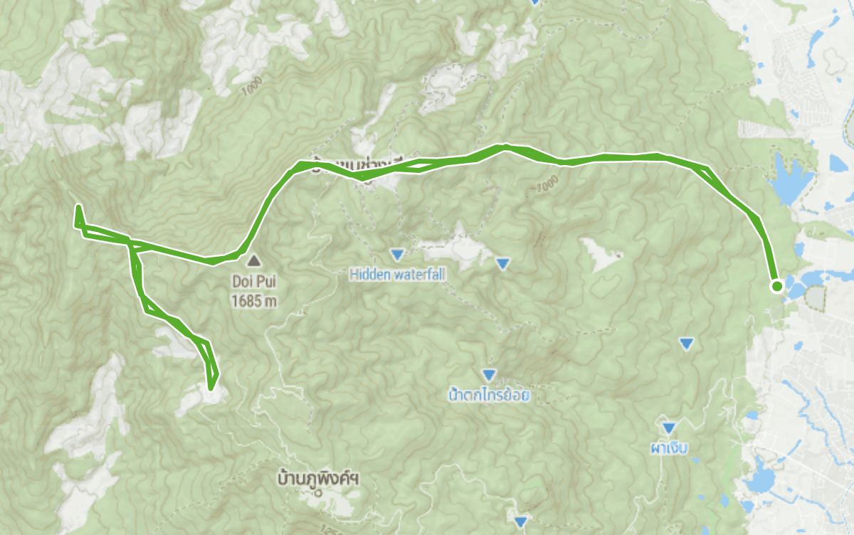 Trail map route for Buddha Dhamma Nonghor Monastery Doi Pui Out & Back