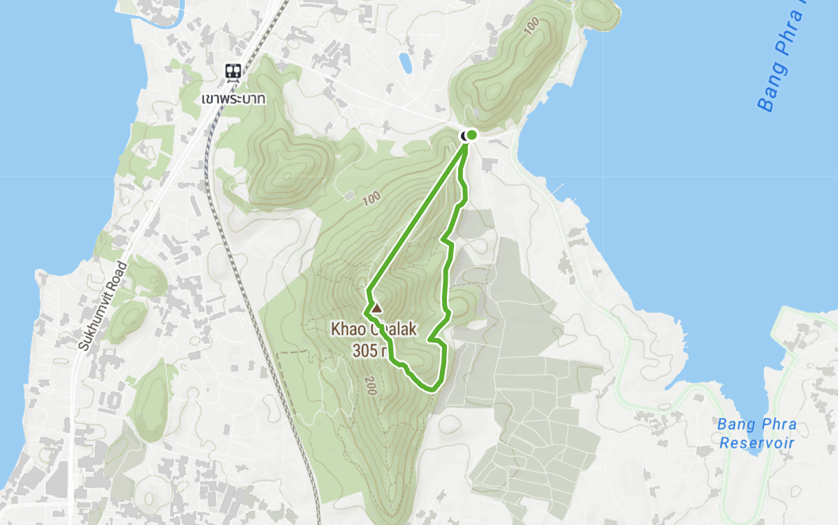 Trail map route for Bang Phra Khao Chalak Loop