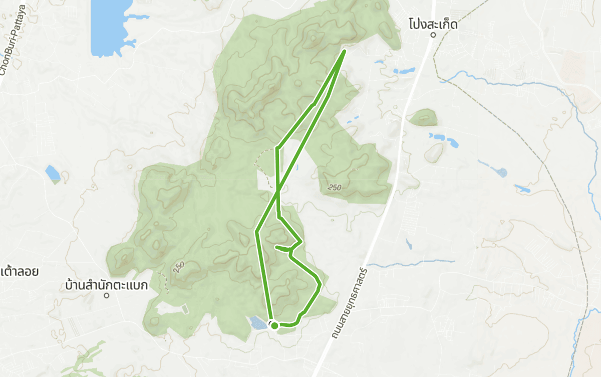 Trail map route for Khao Mai kaeo Park Loop