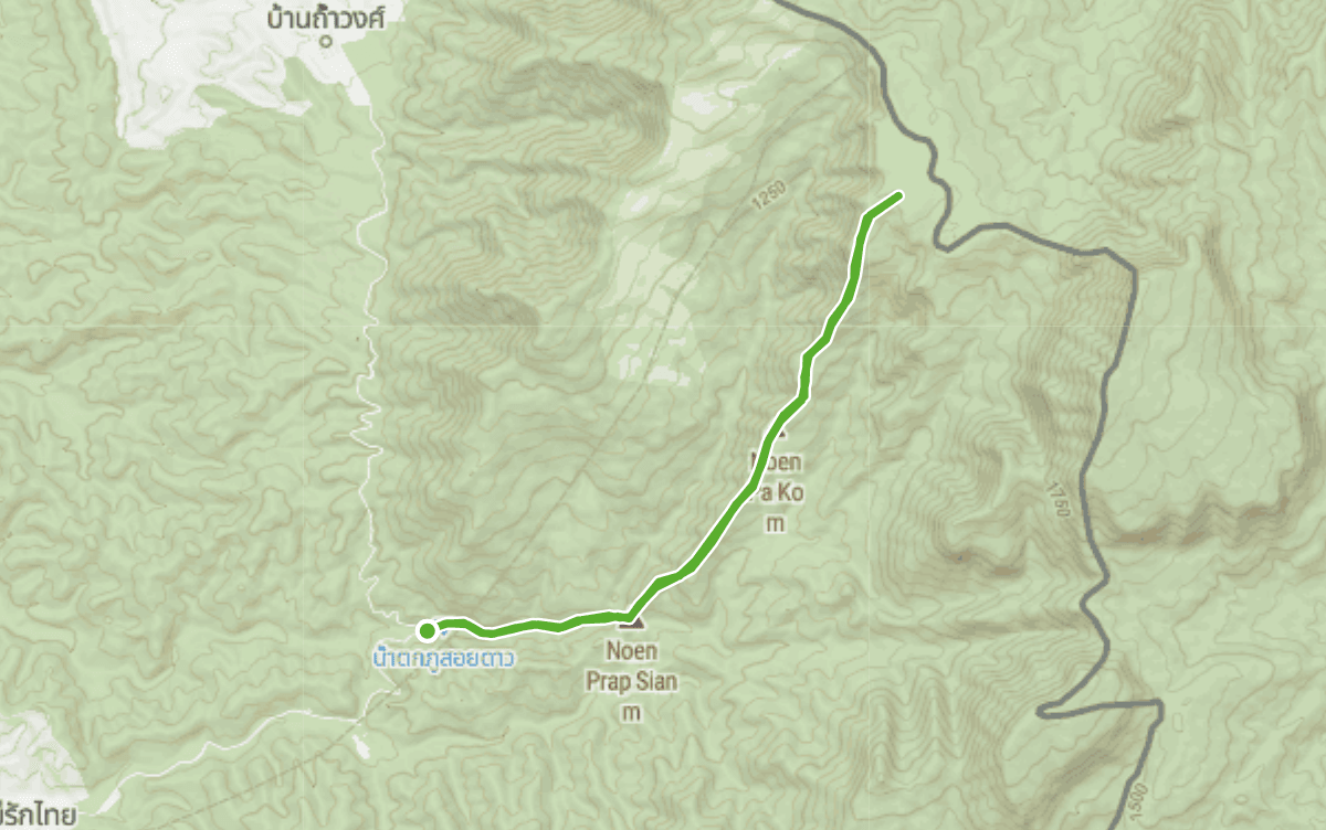 Trail map route for Phu Soi Dao Mt.