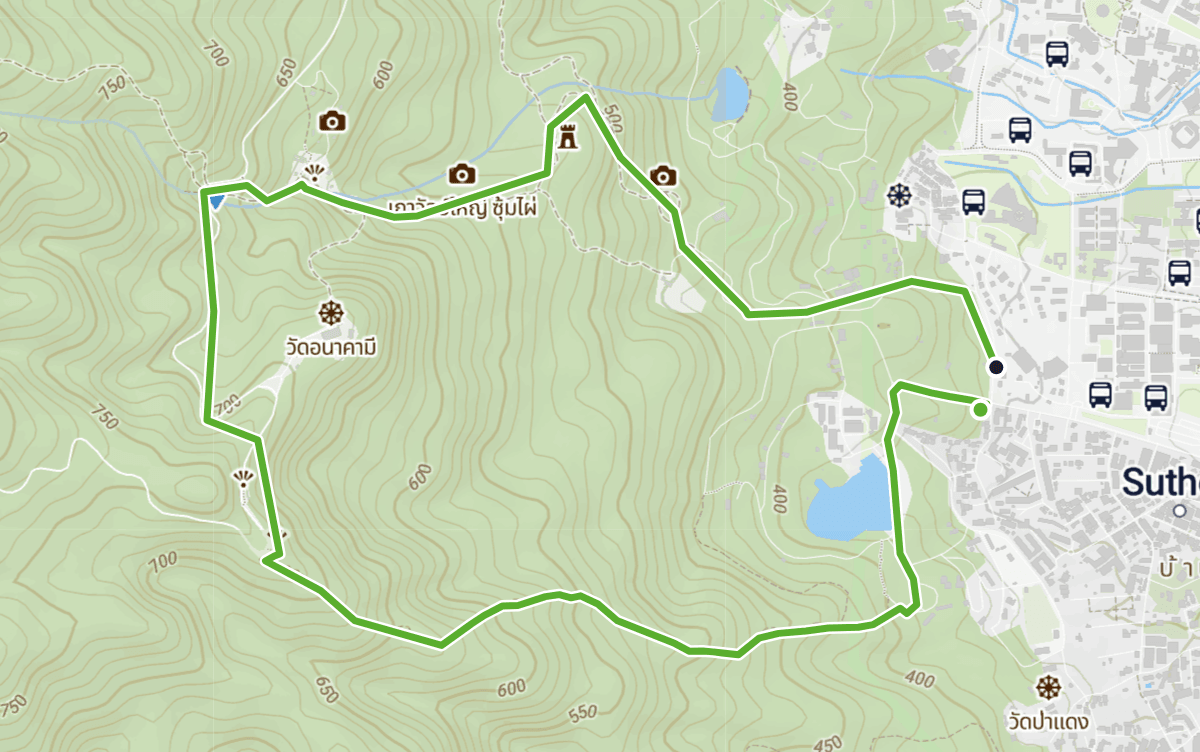Trail map route for Suthep Town Municipality Loop