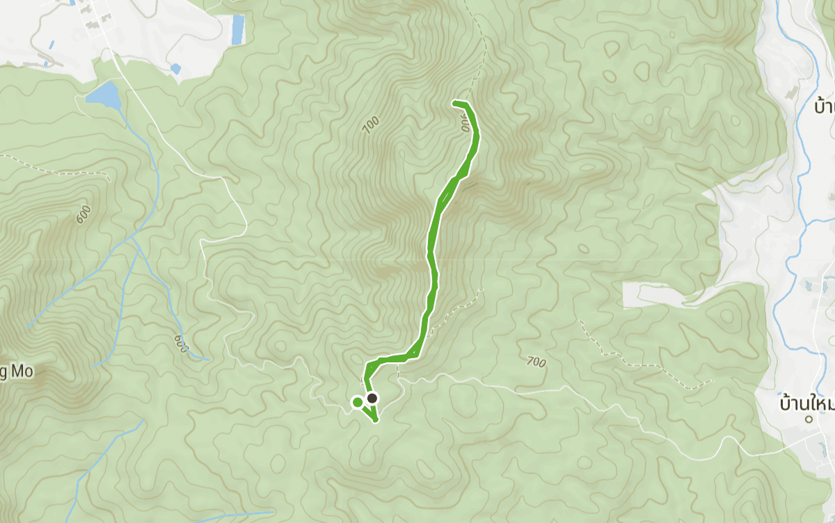 Trail map route for White Buddha Out & Back
