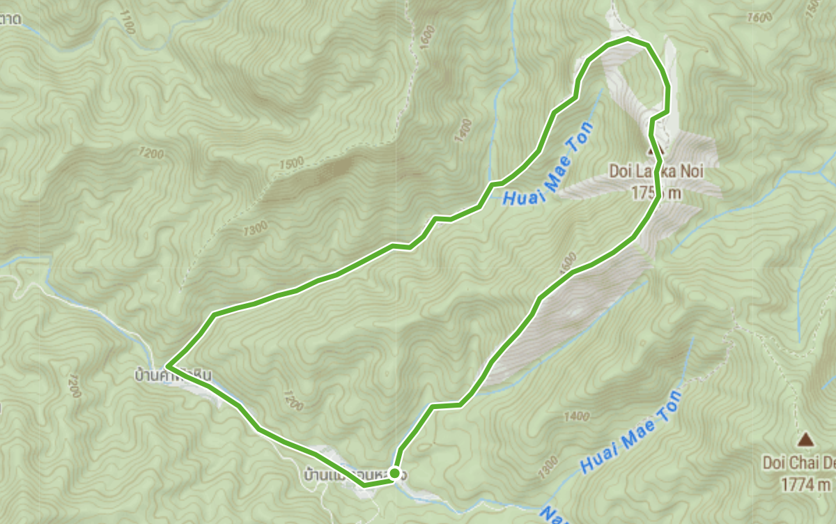 Trail map route for Doi Langka Noi Loop