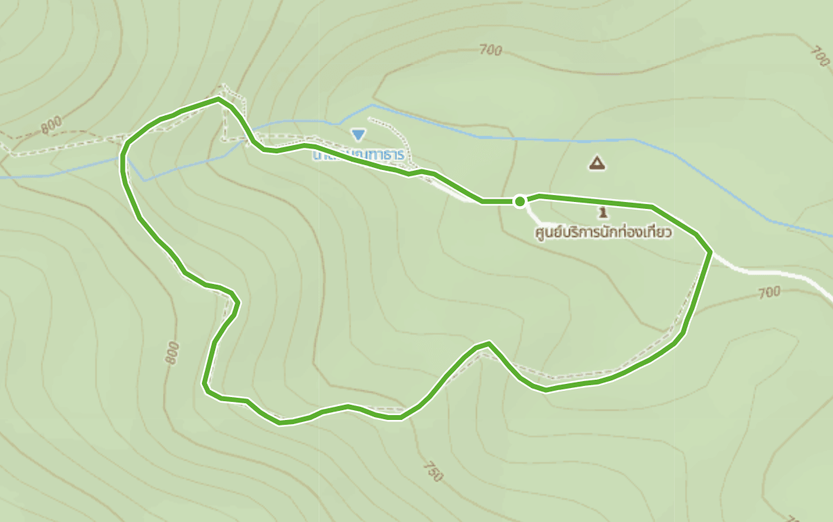 Trail map route for Montha Tan Waterfall Loop
