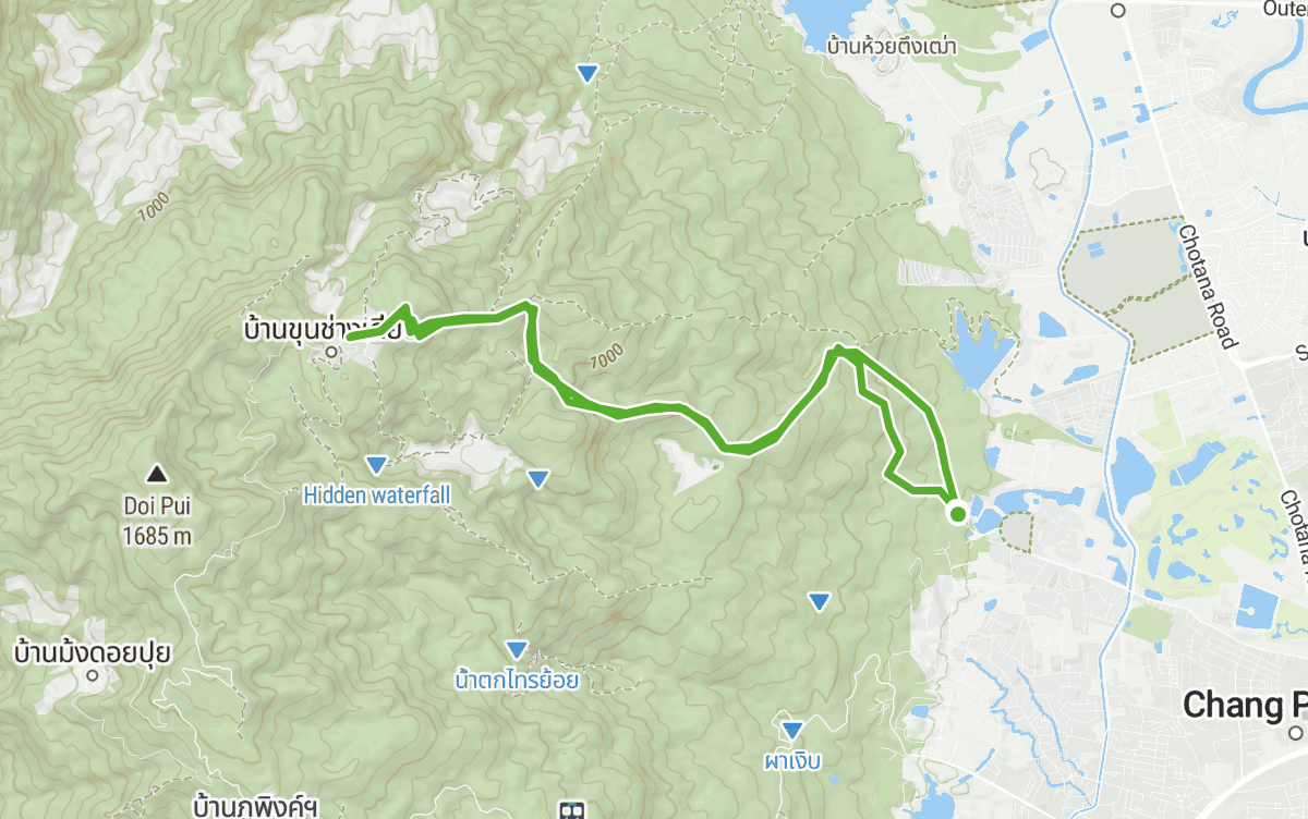 Trail map route for Buddha Dhamma Nonghor Monastery Out & Back