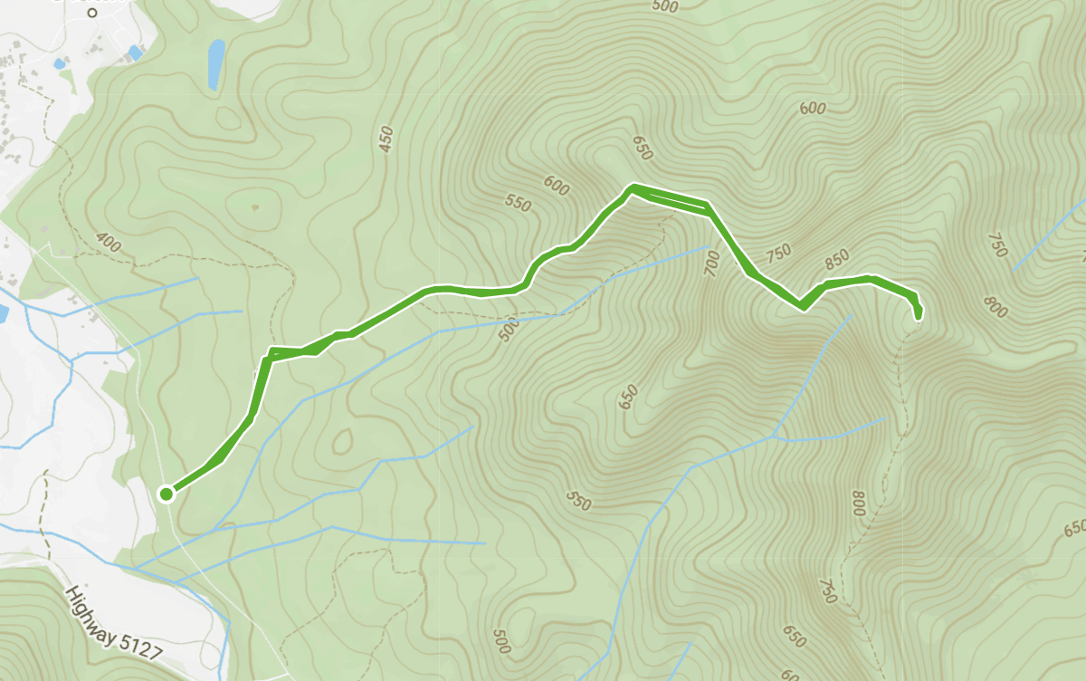 Trail map route for Doi Nang Mo Summit