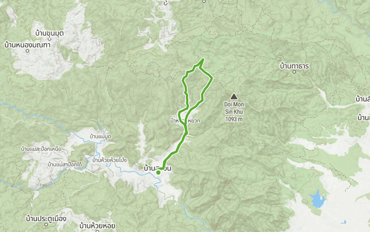 Trail map route for Mae Wang District Loop