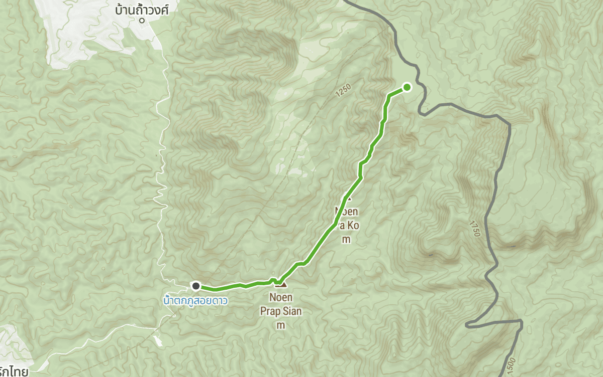 Trail map route for Lan Son Phu Soi Dao Camping Walk