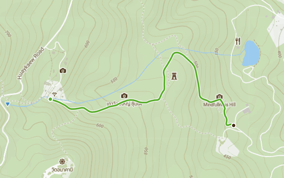 Trail map route for Short Monk's Trail