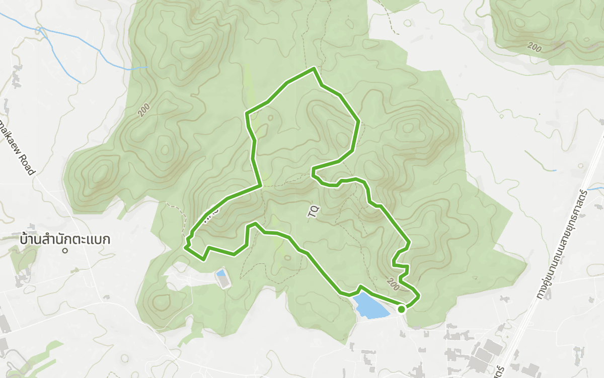 Trail map route for Khao Mai kaeo Park Loop