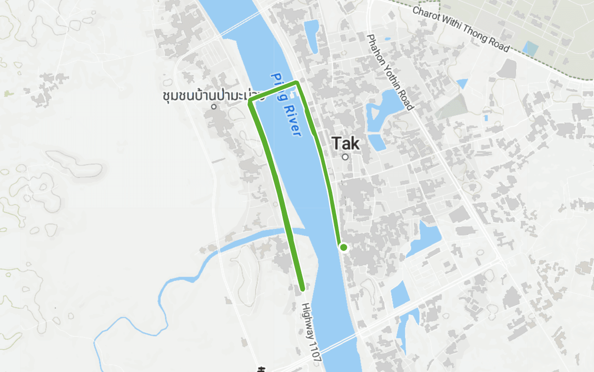 Trail map route for Wat Sitalaram Out & Back
