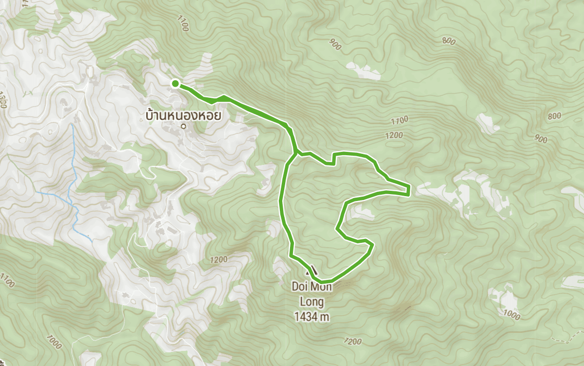 Trail map route for Ban Mai Viewpoint Loop (Mon Cham)