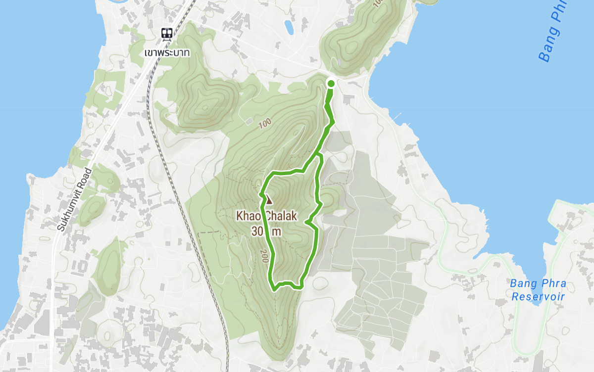 Trail map route for Wat Pa Lilaiyawan Khao Chalak Loop