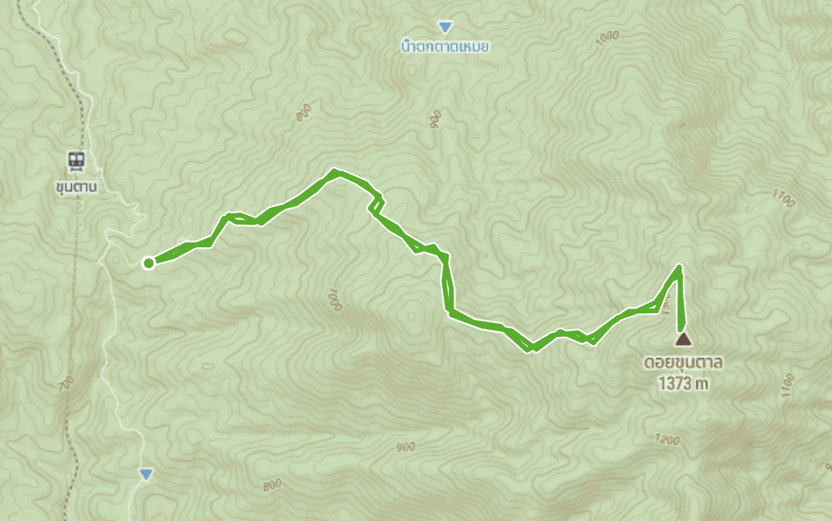 Trail map route for Doi Khun Tan